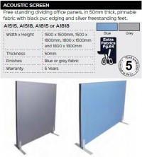 Acoustic Freestanding Screen Range And Specifications